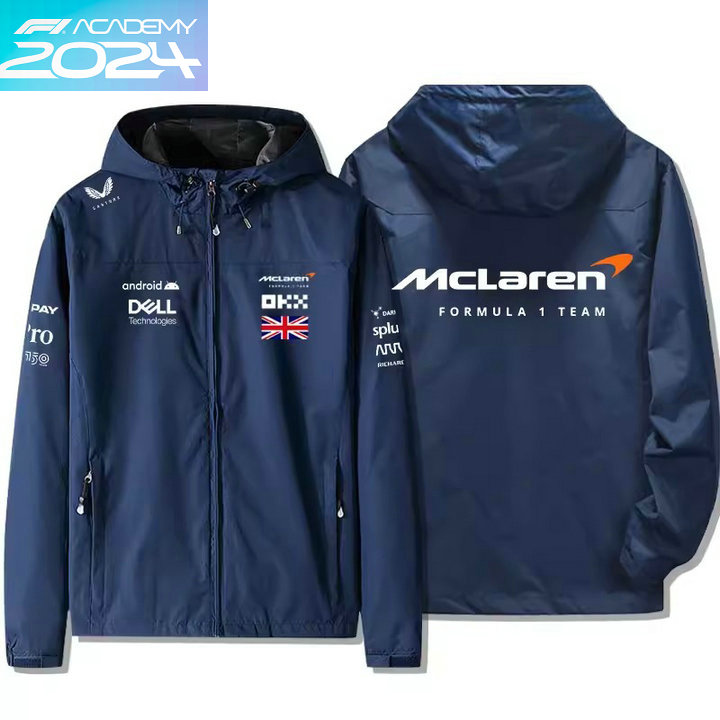 2024 Veste McLaren F1 Coupe-vent Imperméable Capuche Homme